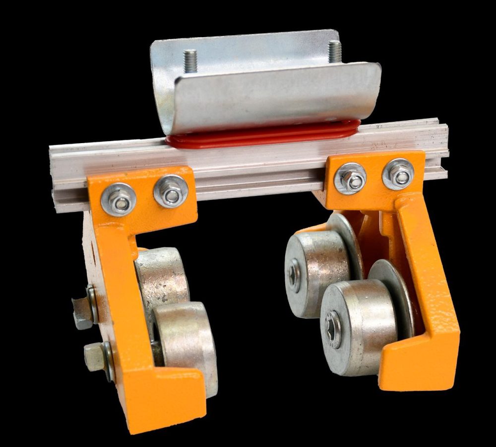 قرقره تیر آهنی چهار چرخ با چرخ فلزی